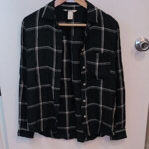 H&M Dark Plaid Button-Up Shirt